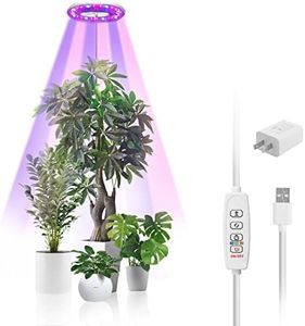 Probapro Grow Light, Plant Light for Indoor Plants, 5000K Full Spectrum Plant Grow Light, Dimmable, Auto On/Off Timer 3/9/12 Hours,