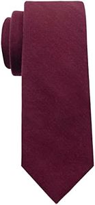 Mantieqingway Mens Ties 2.36" Cotton Skinny Ties for Men Wedding Party Solid Color Necktie (Burgundy)
