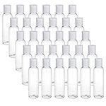 Bekith 30 Pack 4oz Plastic Squeeze Bottles with Disc Top Flip Cap, Clear Refillable Containers For Shampoo, Lotions, Liquid Body Soap, Creams