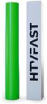 HTVFast HTV Vinyl Rolls Heat Transfer Vinyl - 11.8" x 20' Roll -Flexible & Stretchable PU Material-Easy to Cut, Weed & Transfer with Home Iron-Works on Plastic, Wood, Ceramic & Fabric (Neon Green)
