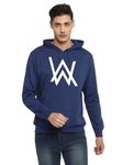 KRYASHIYA Fleece Material Regular Fit Full Sleeves Hooded Neck Printed Allen Walker Winter Wear Casual Sweatshirt Hoodie for Men (XXL, Blue)