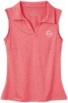 Willit Girls' Sleeveless Polo Shirts Golf Tennis Polo Lightweight Shirts Quick Dry Red L