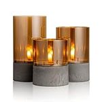 luzzup Gold Glass LED Candles with 