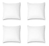 Perfect Sleeper square pillow 16x16 Inches, Set of 4, Amanat Microfiber Hotel Quality Premium Fibre Soft Cushion Filler, White