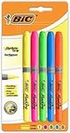 BiC Highlighter Grip, Highlighter Pens with Chisel Tip, Long-lasting, Ideal for School and Office, Assorted Colours, 5 count (Pack of 1)