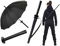 WPOZD Samurai Umbrella Black Umbrella Tactical Umbrella Cool Birthday Gift Anime Same Paragraph Strong Windproof Outdoor Umbrella. (16bone)