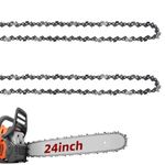 2 Pack 24 Inch Chainsaw Chain .050" Gauge 3/8" Pitch 84 Drive Links, 24 Inch Replacement Chains Fit for Husqvarna 460, 460 Rancher, Stihl MS 260, Echo, Poulan, Makita and More-Upgraded