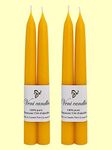 100% Pure Beeswax Taper Candles (7/8” x 8"), Two Pairs (4 Candles)