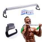 J Bryant Fitness Resistance Band Exercise Bar Large Hook 21.6" Length Heavy Duty Bar Squats Full Body Strength Training Portable Home Workout Equipment