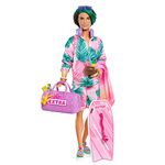 ​Travel Ken Doll with Beach Fashion, Barbie Extra Fly, Tropical Outfit with Boogie Board and Duffel Bag, HNP86