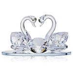 London Boutique Crystal Swan Wedding for Couple Clear Figurine Ornaments for Living Room (set of 1)