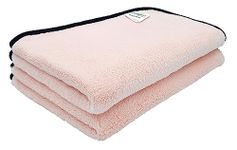 SOFTSPUN Microfiber Face & Hand Towel 2 pc 40X60cm Light Pink! Ultra Absorbent Super Soft & Lightweight Quick Drying for Men & Women Daily Use Unisex.