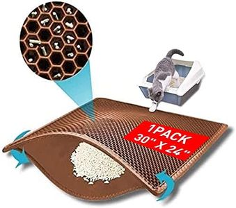 kaxionage Cat Litter Mat, Litter Box Mat,Honeycomb Double Layer Trapping Litter Mat Design,Waterproof Urine Proof Kitty Litter Mat ,Easy Clean Scatter Control (30" X 24", 1Pack Brown)