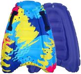 Inflatable Body Boards with 2 Handles Graffiti Foldable Beach Bodyboard Lightweight Portable Summer Swimming Floating Surfboard for Kids, Teens and Adults Bodyboard Body Boards for Beach Kids