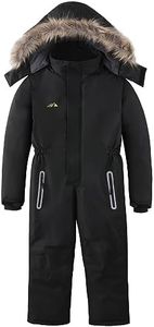 OHSNMAKSL Kid's Snowsuits Boys Ski Suits Jackets Girls Waterproof Coats Jumpsuits Winter Snowboarding Outdoor23HXF-Boy-Black-14-16