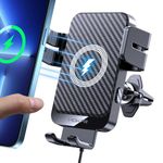 Wireless Car Charger, MOKPR 15W Fast Charging Auto-Clamping Car Phone Holder Wireless Charger Air Vent Car Phone Mount for iPhone16/15/14/13/13 Pro/12 pro/12/11/X/8, Samsung Galaxy S24/S23/S22/S21/S20