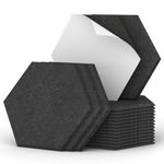 18 Pack Hexagon Acoustic Panels, TONOR 12"x 10"x 0.4" High Density Sound Proof Panels for Walls, Sound Deadening Insulation Treatment Foam Panel, Sound Absorbing Padding for Studio, Office, Black