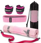 Gonex Barbell Pad Set for Squats Hip Thrusts Upgraded Bar Neck Pads Workout Foam Weightlifting Cushion with 2 Gym Ankle Straps Hip Resistance Band Fits Standard Olympic Bars with a Carry Bag