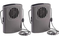 O2COOL Multi-Pack Misting Neck Personal Travel Battery Powered Deluxe Cooling Fan, 2pk (Gray)