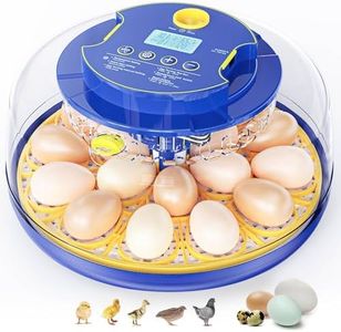 18 Chicken Egg Incubators for Hatching Eggs: Egg Incubator with Automatic Egg Turning and Humidity Control - Egg Candler - Temperature & Humidity Display - Used to Hatch Quail, Chicken, Duck and Goose