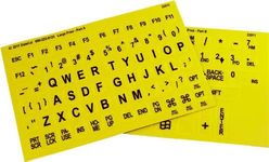 DataCal Braille and Large Print English Letters Computer Keyboard Stickers - Overlays - Labels for the Blind and Visually Impaired (Black Letters on Yellow Background)