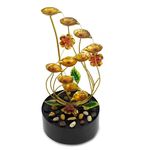 GEEZY Garden Water Feature LED Fountain Indoor/Outdoor Cascading Freestanding Polyresin Garden Statue Lights & Water Decoration (Metal Spiral)