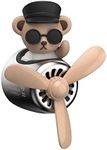 qzjijosen Car Air Fresheners,Cute Bear Pilot Car Diffuser Rotating Propeller Air Outlet Vent Fresheners,Aromatherapy Ornament Car Accessories (Lovely Pink) 1.0 count