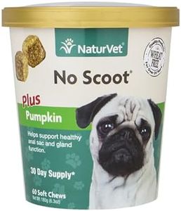 NaturVet No Scoot Anal Gland Support Chews for Dogs, Active Ingredients Helps Support Normal Bowel Function, Fibre Supplement With Pumpkin Powder, 60 Soft Chews, 180g - No Wheat Added (60 Chews)