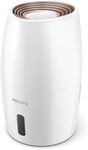 Philips Evaporative Humidifier 2000 Series, NanoCloud Hygienic Humidification, 99,97% less bacteria, 200ml/h, 2L Water Reservoir, Ultra Quiet (33dB),3 Speeds, Auto&Sleep Mode, Timer, White (HU2716/10)