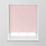 A.Unique Home Premium Trimmable Thermal Blackout Roller Window Blind in a Variety of Colours and Sizes Ideal for any Room - 5FT - Blush Pink - 150cm (W) x 170cm (L) | 59" (W) x 66.9" (L)