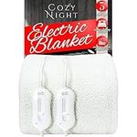 Cozy Night Electric Blanket King Size - Dual Control with 3 Heat Settings, Luxury Fleece Material, Machine Washable, Overheat Protection, Corner Straps, W152 x L200cm