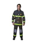 Dress Up America Adult Black Fire Fighter, Multi-Colored, Large