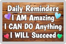 Positive Thinking Fridge Magnet Gift – Daily Reminders I Am Amazing I Will Succeed - Novelty Gift Present