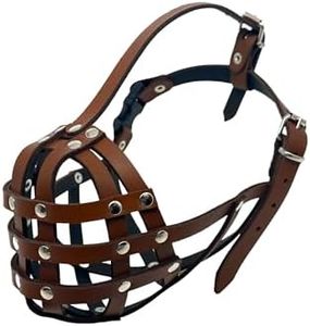 New Light leather Dog Muzzle for Boxer and Other dogs with short snout.
