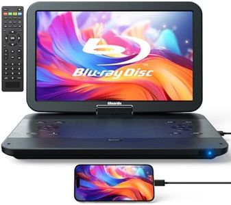 17.6" Portable Blu Ray DVD Player with 15.4" Screen, HDMI Input/Output, Sync Screen, 5 Hours Playing Time, 1080P MP4 MKV Video, Surround Audio, USB SD