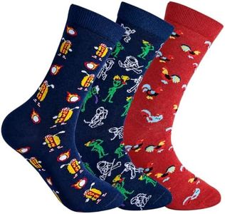 ioocees Fun Golf Socks for Men, Still Par Alien & Hot Dog & Rooster GolfDesigns, Gag Gits for Golfer Friends (3 pair), golf accessories for Men Dad Husband Boyfriend