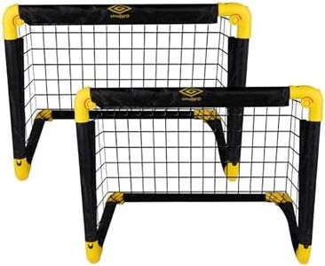 Umbro Football Goals Set of 2 - Goal Post for Garden - Pop Up Goal 50 x 44 x 44 cm - Goals Posts for Kids and Adults - Football Training Equipement Indoor and Outdoor - Plastic