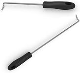 Cave Tools Food Flipper and Meat Hook for Grilling, Flipping, and Turning Vegetables and Meats BBQ Grill and Smoker Accessories, Right-Handed, Large (17 Inch) + Small (12 Inch)