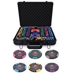 POK3R STUFF INDIA Poker Stuff India 500 Pc Poker Chip Set, 4 Pack Of Psi Playing Cards, 1 Black Dealer Button,&1 Luxury Carrying Case for Teen