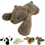 HICAS Weighted Plush Toy,Weighted Stuffed Animals Plushies Toy for Anxiety and Stress Relief,Soft Cute Hugging Throw Pillow Doll Brown Bear,60cm/23.6inch,1.5kg