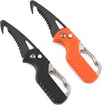 BISONBERG 2 Pack Mini Folding Keychain Knife with Box - Portable Rescue Knife, Orange and Black, 4.3 Inch