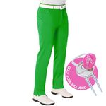 Royal & Awesome Green Golf Trousers for Men Slim Fit, Mens Golf Trousers, Funky Men's Golf Trousers, Golf Chinos for Men