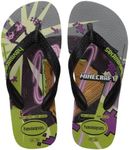 Havaianas Unisex Kid's Minecraft Flip-Flop, Olive, 13 US