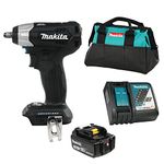 Makita DTW180TX1B 18V LXT Brushless Cordless 3/8" Sub-Compact Impact Wrench Kit with Battery (5.0 Ah), Rapid Charger & Tool Bag