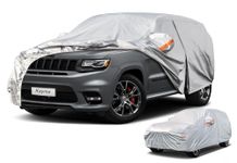 kayme 6 Layers SUV Car Cover Waterproof All Weather for Automobiles, Outdoor Full Size Cover Rain Sun UV Protection with Zipper Cotton, Universal Fit for SUV Jeep (191-200 inch)