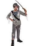 Bristol Novelty 3015477-8 Ghost Pirate Boy Kids Costume Fancy Dress, Multi, Large Age 7-8 Years