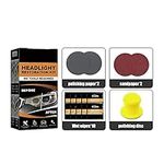 Lcmei New Restowipes Headlight Cleaner Restoration Kit, Restowipes Headlight Cleaner Wipes for Car,Polish Headlights Lens Restore Cleaner DIY Polishing, Repair Agent Sanding Discs,Sanderpaper (1 Set)