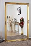 MirrorOutlet X Large Gold Antique Bevelled Dressing Wall Mirror 5Ft6 X 3Ft6 (168cm X 107cm)