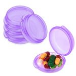 WLLHYF 5 Packs Mini Pill Case Small Pill Organizer Box Portable Vitamin Holder Travel Pill Container for Pocket Purse Pills Storage Box to Hold Medicine Cod Liver Oil (5 Purple)