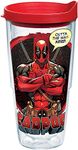 Tervis 1241084 Marvel-Deadpool Insulated Tumbler with Wrap and Red Lid, 24oz, Clear